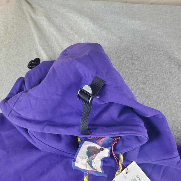 BALLY Mirtillo Hoodie Mens  Hike 6 Size 42 XL Organic Cotton Purple Sweatshirt - Picture 9 of 16